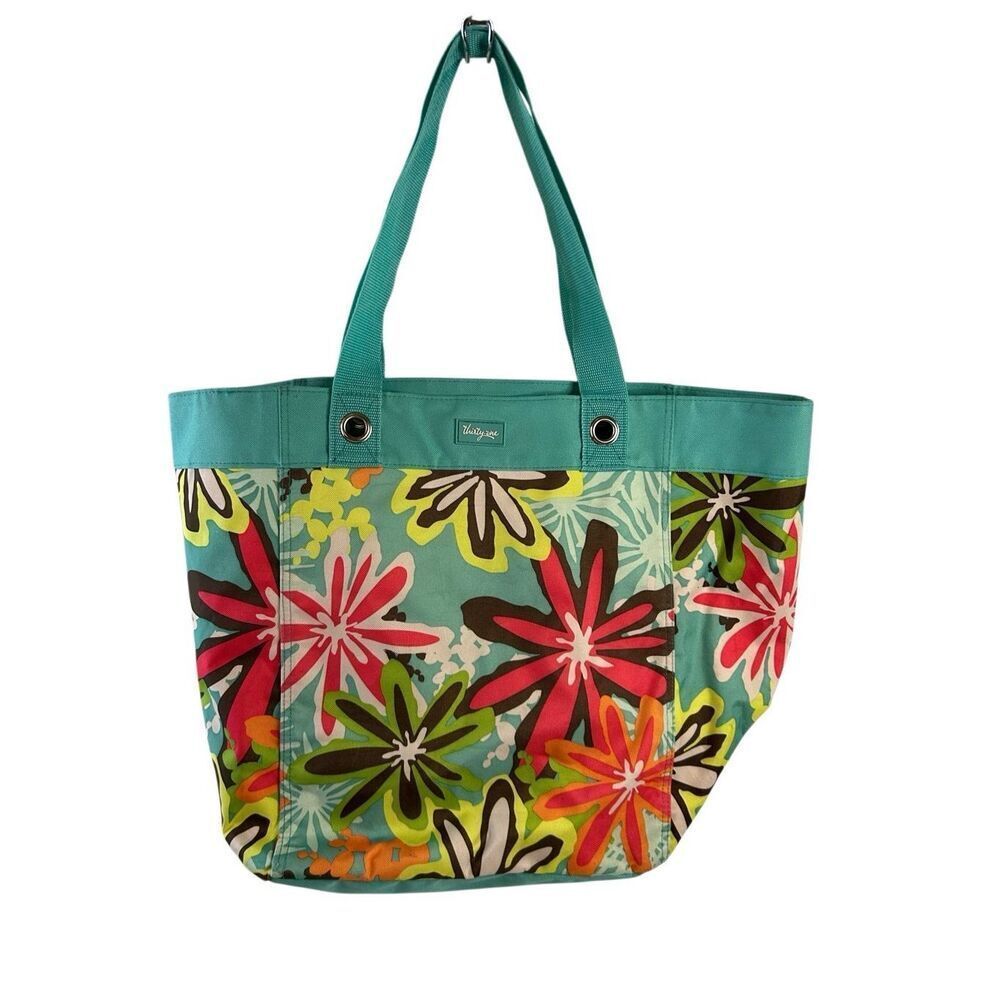 31 Thirty-one Green floral tote bag 20x15"
